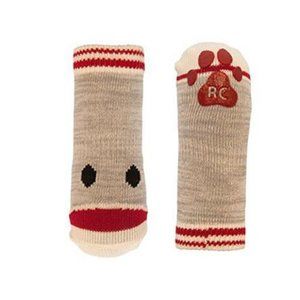 PAWks Sock Monkey Dog Socks with Anti-Slip Bottom
